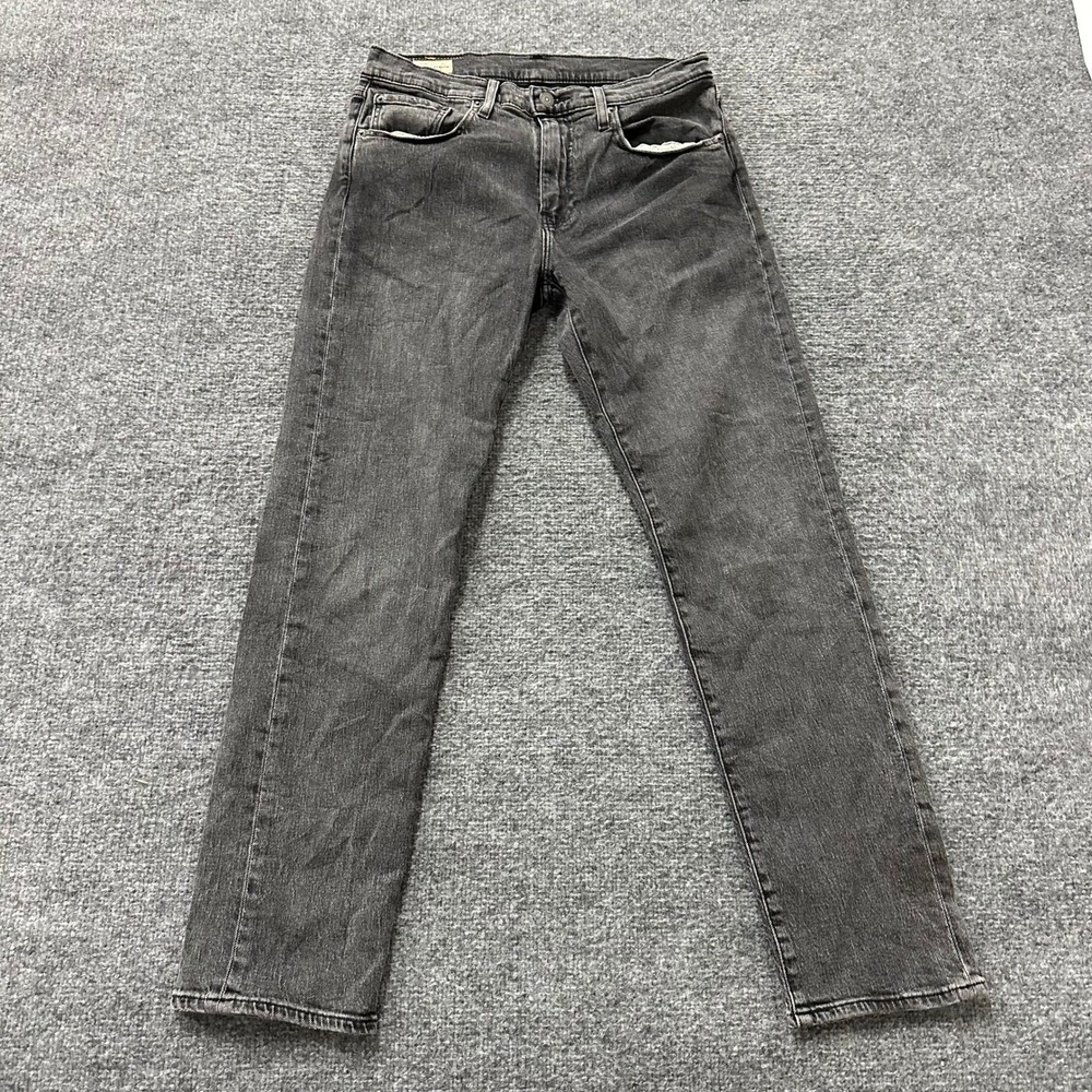 Levi's Jeans Mens Size 32 Black 502 Regular Taper Stretch Denim Faded Casual
